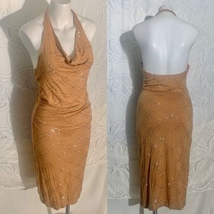 Arden B Shimmer Viscose Nude Cocktail Dress M